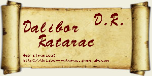 Dalibor Ratarac vizit kartica